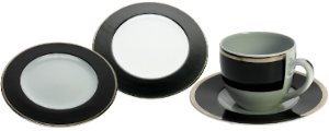 Porcelaine black filet platine